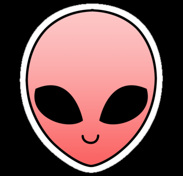 Pink Alien Head Sticker