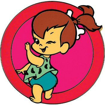 Pebbles Flintstones WINK Cartoon Round Sticker