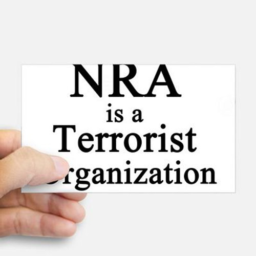 NRA IS A TERRORIST ORGANIZATION sticker rectangle