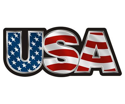 USA FLAG LETTERS STICKER
