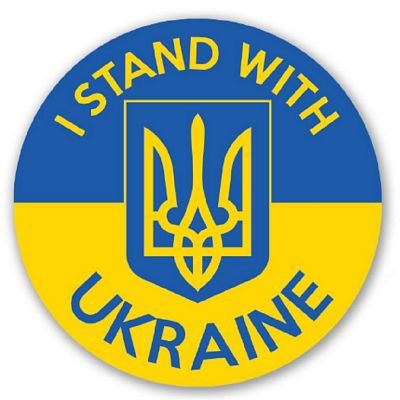 stand with Ukraine round sticker