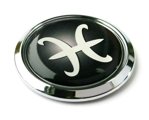 Pisces 3D Adhesive Chrome Zodiac Auto Emblem