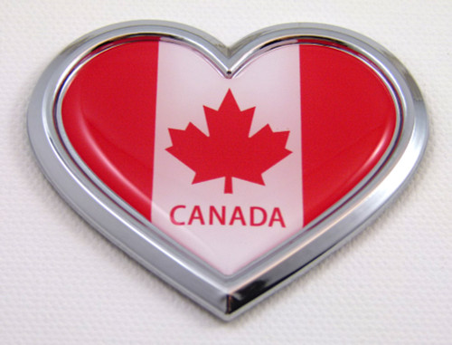 Canada HEART 3D Adhesive Chrome Emblem