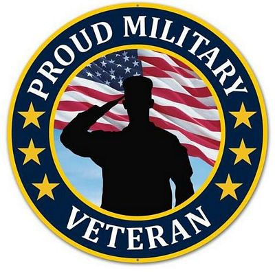 PROUD MILITARY VETERAN ROUND STICKER