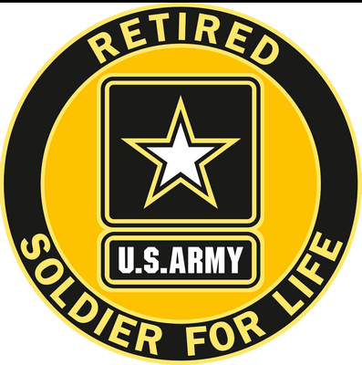 US ARMY RETIRED SOLDIER FOR LIFE ROUND STICKER