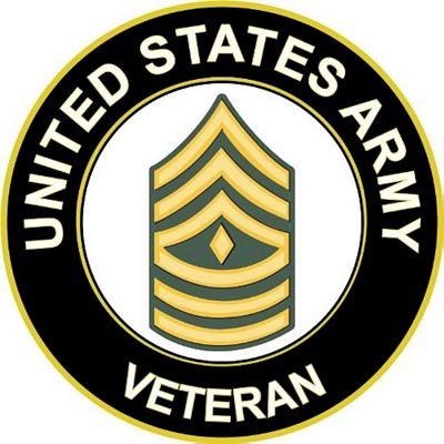 US ARMY VETERAN PATCH CIRCLE STICKER