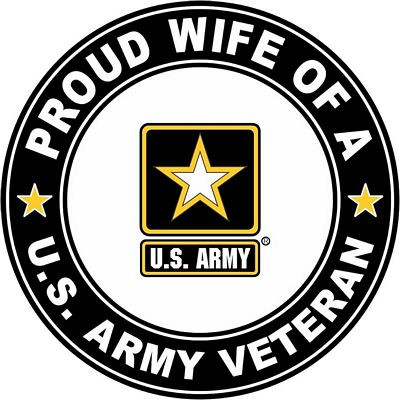 US ARMY VETERAN PROUD WIFE ROUND STICKER