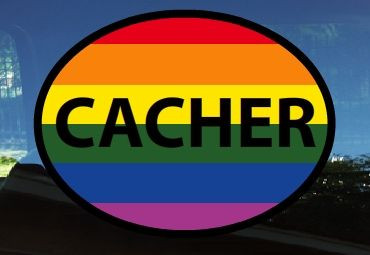 gay catcher sticker OVAL