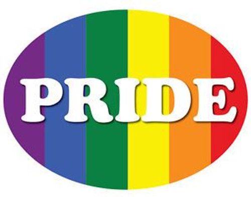 PRIDE FLAG OVAL STICKER