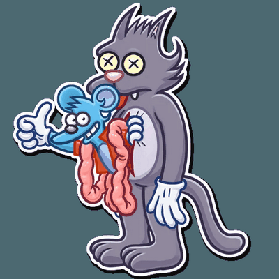 itchy and scratchy funny cartoon sticker 3 - ChromeAutoDecals