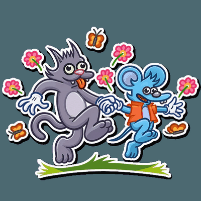 itchy and scratchy funny cartoon sticker 17