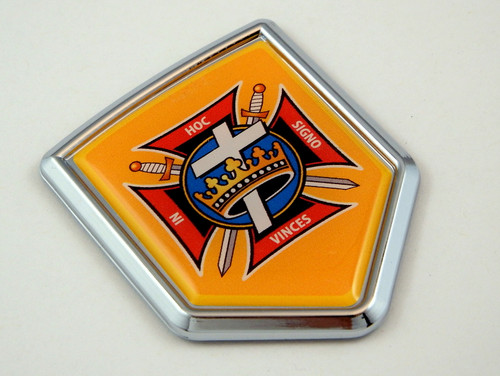 Knights Templar shield 3D CREST Chrome Emblem