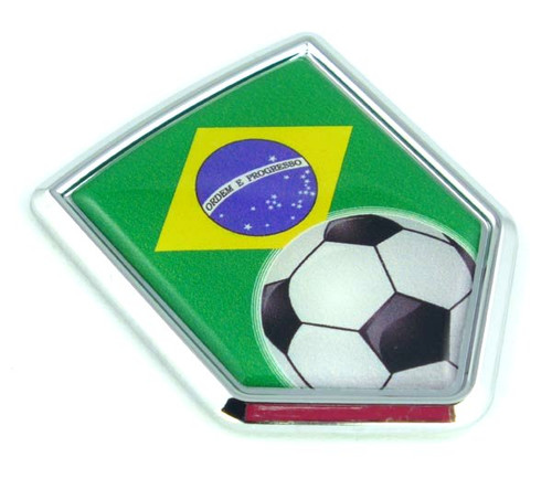 Brazil Soccer 3D Adhesive Auto Emblem