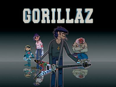 Gorillaz 2 Color Band Sticker