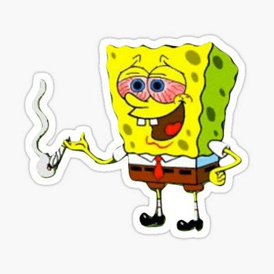 spongebob doobie stoned sticker