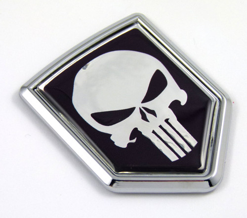 Punisher crest 3D adhesive chrome car emblem