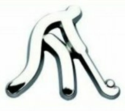 Golf Stick Figure Chrome Emblem