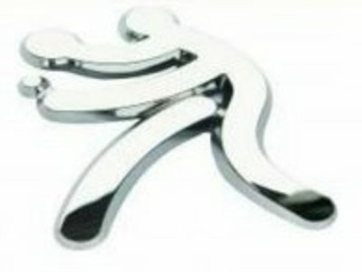 Ping Pong Stick Figure Chrome Emblem