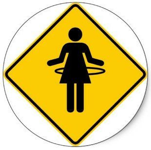 Hula Hoop Warning Sign Sticker
