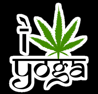 I Love Yoga Sticker Marijuana