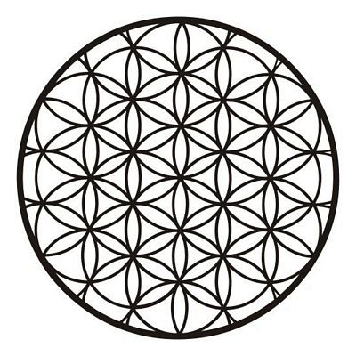 YOGA Flower of Life Circular B&W Sticker