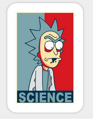 RICK AND MORTY SCIRNCE RWB STICKER