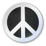 Peace Sign Chrome Car Emblem