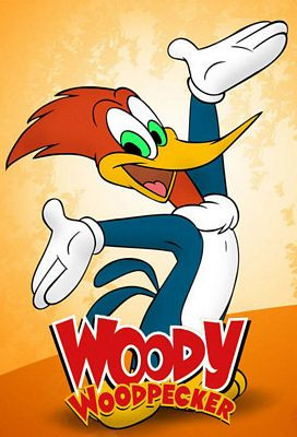 WOODY WOODPECKER WITH LOGO RECTANGLE STICKER