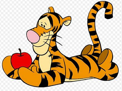 tigger with apple sticker