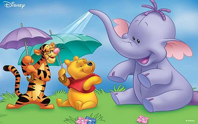 WINNI POOH ELEPHANT SHOWER STICKER