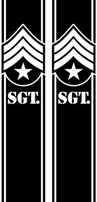 Military Sargent Badge side tail truck bed stripes graphic vinyl combo kit decals
