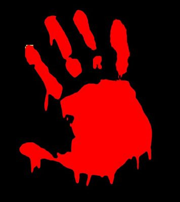 bloody hand Funny Humor Decal Sticker