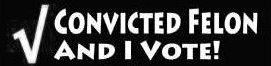 convicted felon and I vote funny bumper sticker