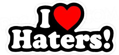 I Love Haters funny sticker