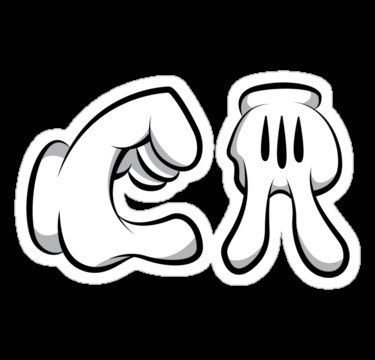 mickey hands california sticker