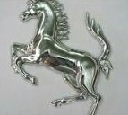Horse Stallion Chrome Emblem LEFT