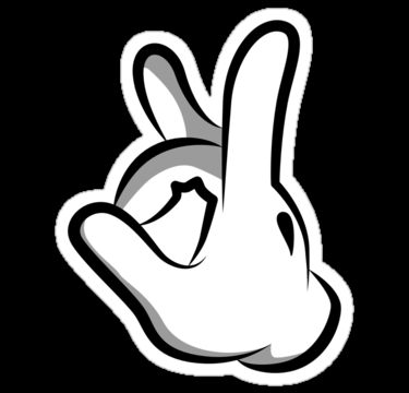 mickey hands rabbit head sticker