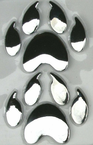 Bear or Dog Paws Emblems METAL PAIR