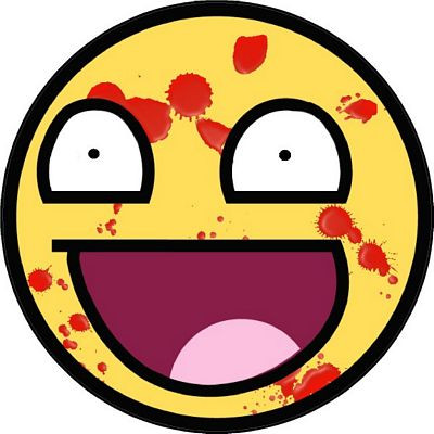 smiley bloody crazy happy face