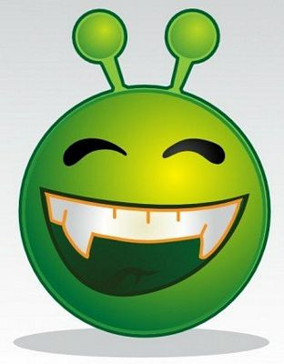 smiley alien head cartoon sticker 11