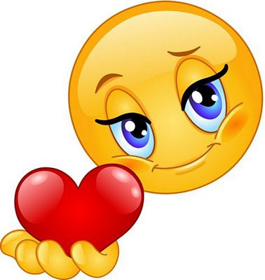 smiley give heart sticker