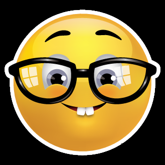 Smiley Nerdy Face Sticker