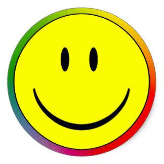 smiley rainbow be happy smiley face sticker