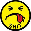 SMILEY SHIT ROUND STICKER