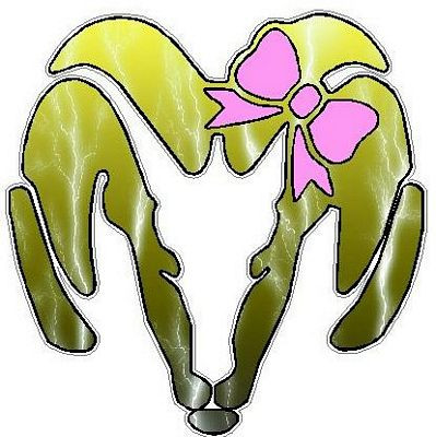 Dodge Ram Head with BOW Decal - Lightning GOLD