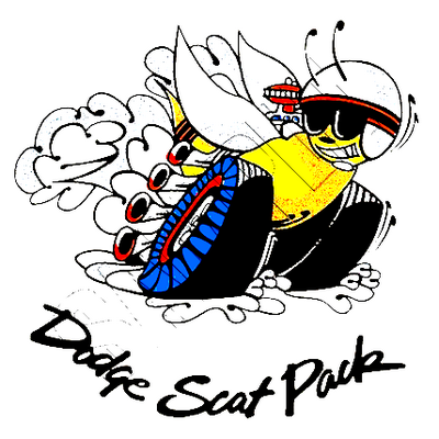 dodge scat pack rectangle sticker