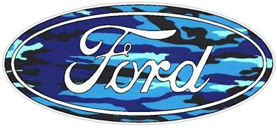 Ford Logo Decal Sticker - BLUE CAMO