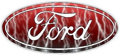 Ford Logo Decal Sticker - Lightning RED