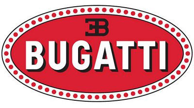 Bugatti Logo Color Oval Adhesive Vinyl Decal Sticker