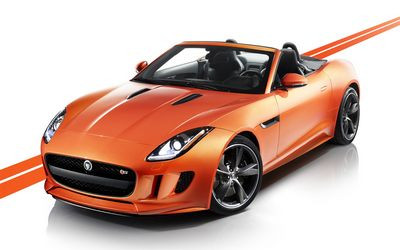 jaguar f type orange wallpaper sticker